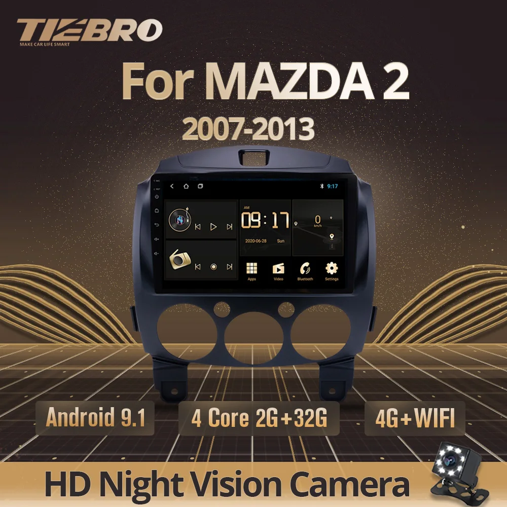 TIEBRO Android 9 0 2G + 32G DSP автомобильный Радио мультимедийный видео плеер для MAZDA 2 Mazda2 2007
