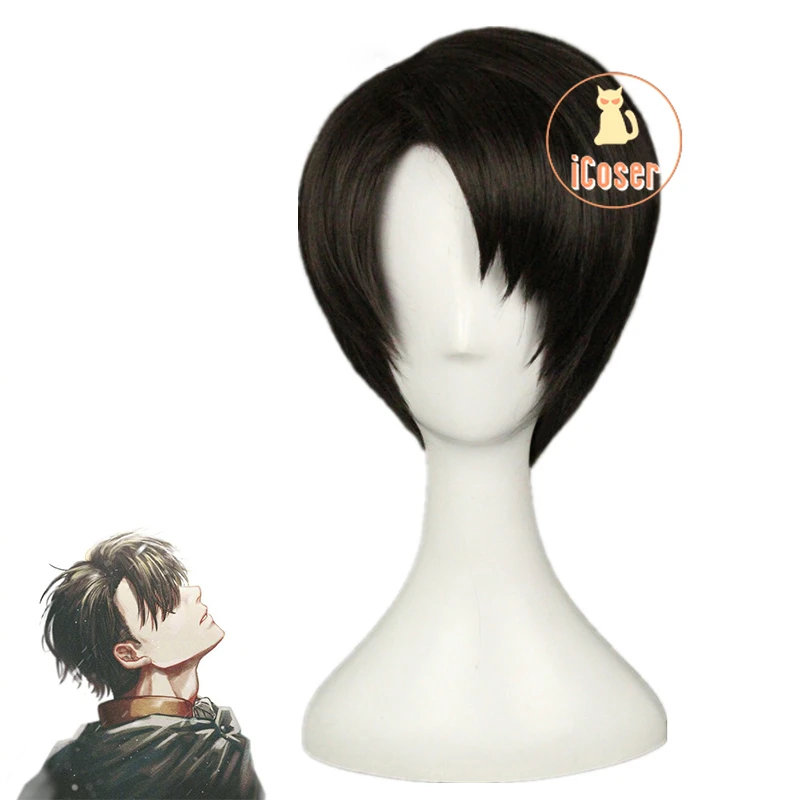 Attack On Titan Levi Ackerman Cosplay Wig Short Straight Black Synthetic  Hair Heat Resistant Wig + Wig Cap Party Role Play Wig - Cosplay Costumes -  AliExpress