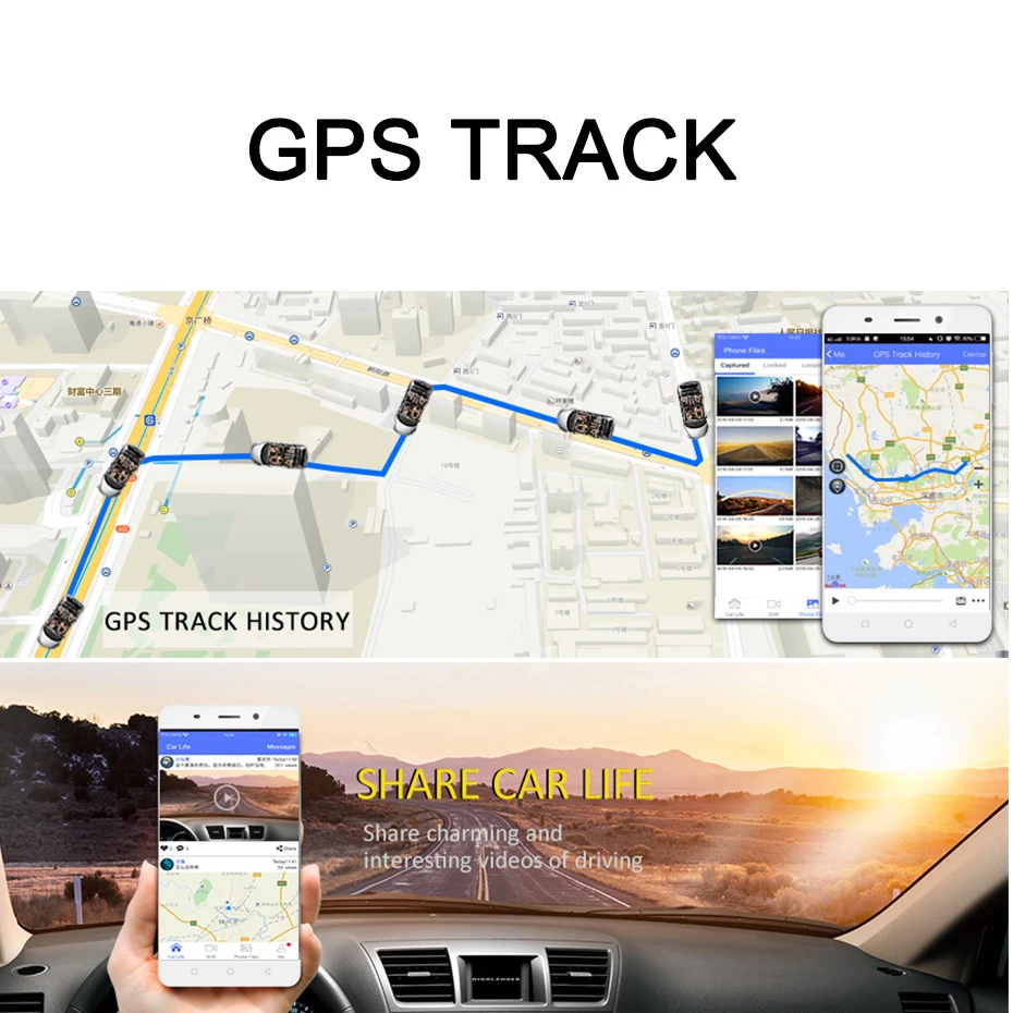 4K WIFI Dash Cam Ultra HD GPS Track Car DVR 3840*2160P Gesture Photo Super Night Vision Camera Video Recorder Phone Connection