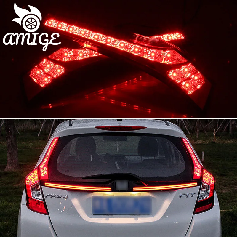 Car LED Reflector Bumper Lamp Taillights For Honda Jazz Fit 2014 2015 2016 2017-2019 2020 Backup lamps Brake Light Rear Lights | Автомобили