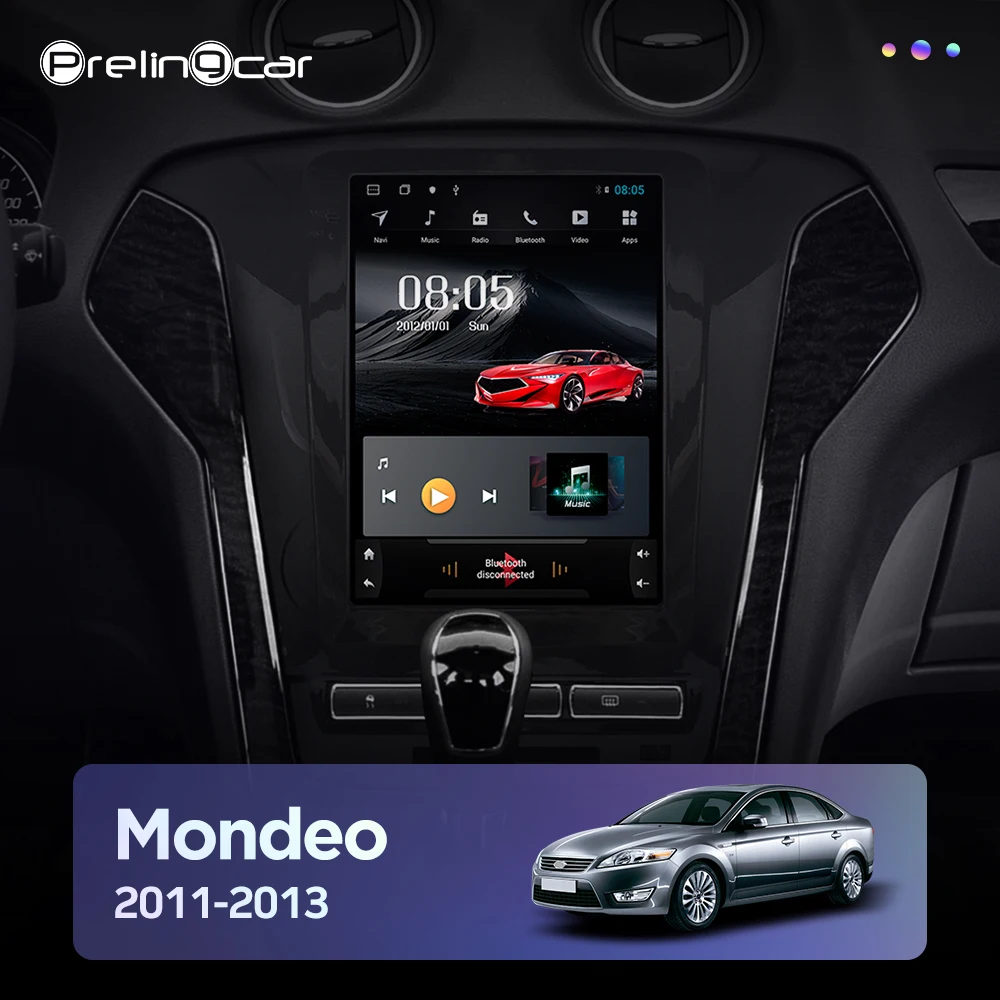 Автомагнитола мультимедийный видеоплеер для Ford Mondeo 2011 2013 Tesla style с вертикальным