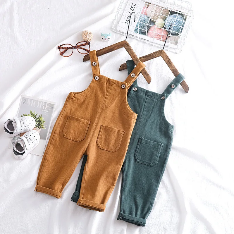 

South Korea Autumn Childrenswear 2019 Babies' Overalls 0-3 Years Old Baby Pure Cotton Children Onesie Open File Casual