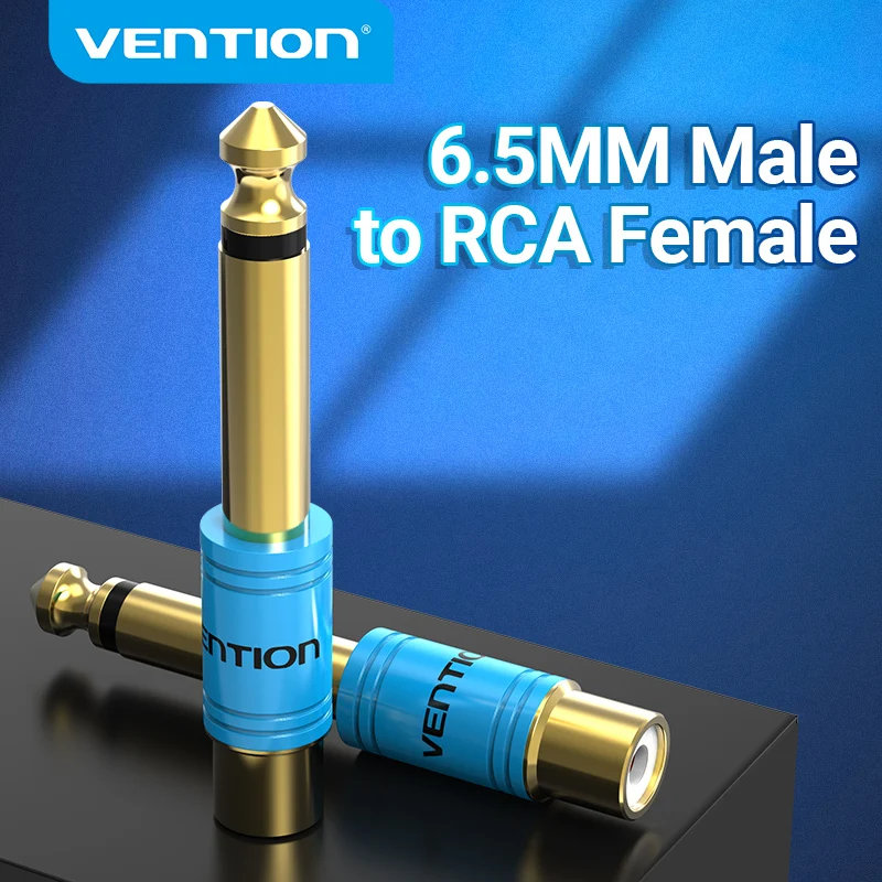Vention RCA to 6.35mm 1/4" Adapter Gold Plated 6.5mm Male Mono to RCA Female Jack Audio Connector for Guitar Computer Microphone