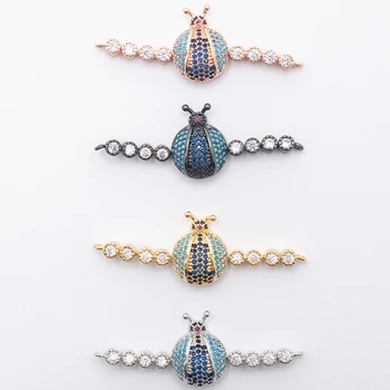 

Creative Bracelet Necklace Connector Beetle Jewelry Accessories Customized Necklace Perforated Diy Craft Copper