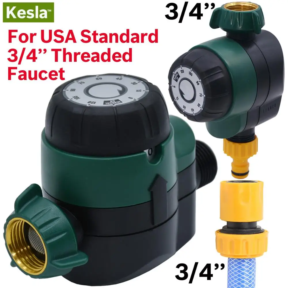

Mechanical Automatic Watering Timer for USA 3/4'' Threaded Faucet Drip Irrigation Controller 2 Hour & 3/4'' Hose Connector