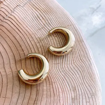 

MENGJIQIAO Wholesale Temperament Metal Round Hoop Earrings For Women Girls Fashion Circle Boucle D'oreille Jewelry Gifts