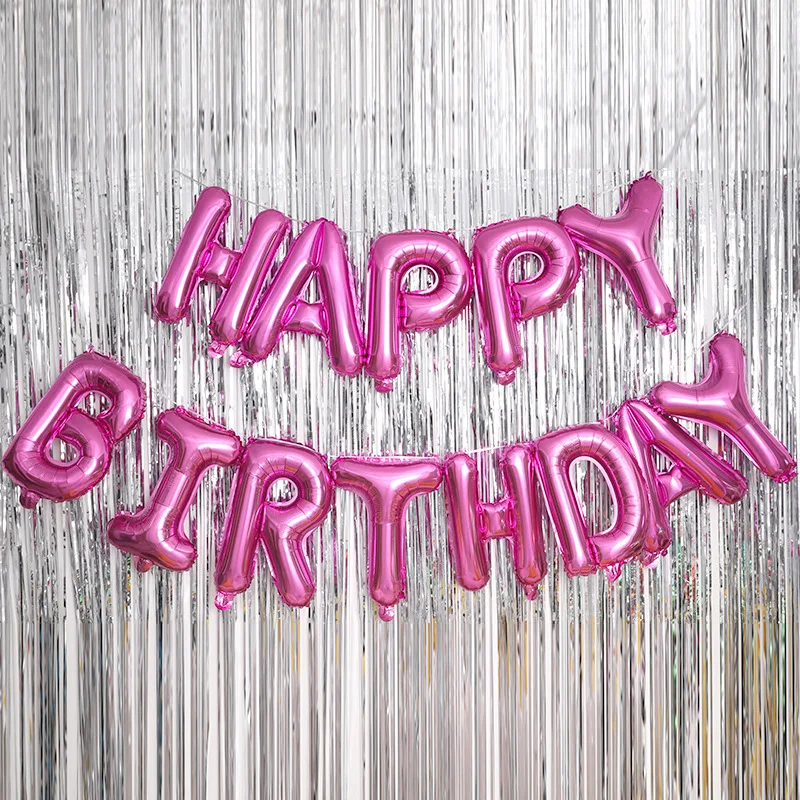 16 дюймов буквы фольгированные шары «С Днем Рождения» День Рождения Детские шары Декор День рождения украшения Дети балони на день рождения - Цвет: rose red