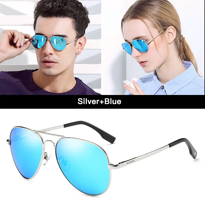 Мужские солнцезащитные очки, поляризационные, для близорукости, розовый, синий, оранжевый, красный - Цвет линз: Blue