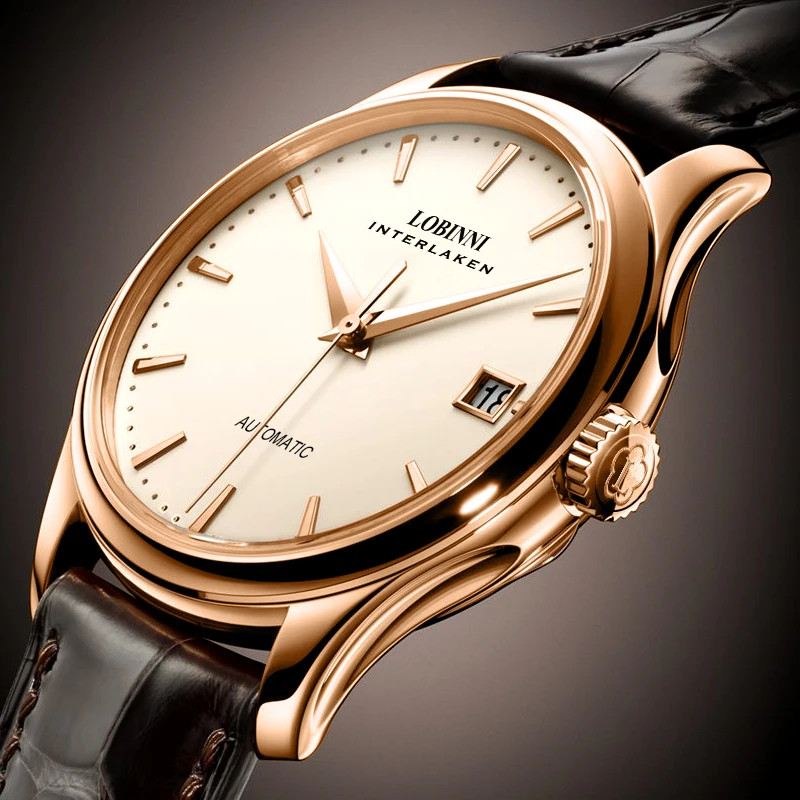 Lobinni Men Automatic Watches,mens Luxury Brand Watch Switzerland Self Wind  Mechanical Wristwatch Ultrathin Waterproof Clock - Mechanical Wristwatches  - AliExpress
