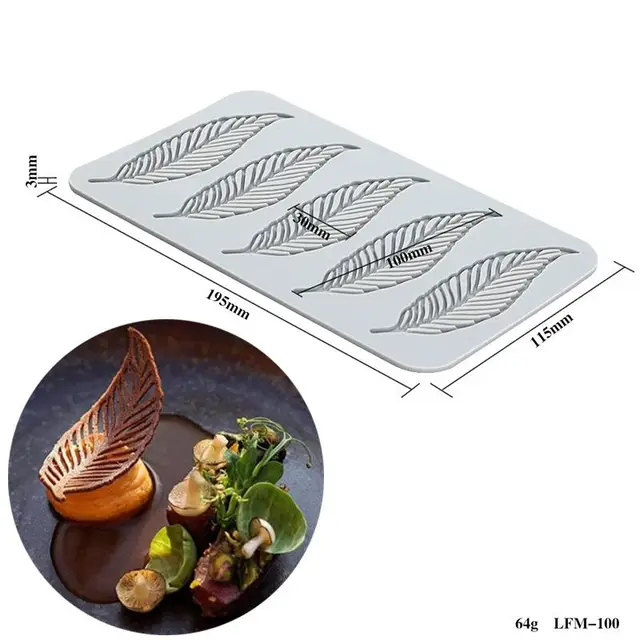 New Leaf Flower Ring Round Fondant Lace Mat Chocolate Mold DIY Baking Decoration Molecular Cuisine Printing Silicone Mold Style 3