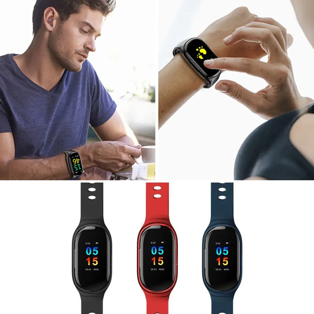 Wireless Bluetooth Earphone With Heart Rate Monitor Stereo Earbud Headset Long Time Standby Sport Watch Wristband Men