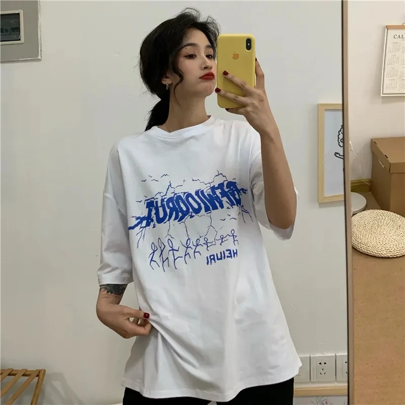 streetwear O-neck sweet girls tee shirt clothes clothing top tshirt Harajuku print short sleeve Kuromi T-shirt women tops Summer