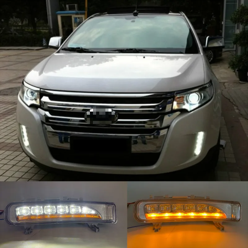 

ДХО для Ford Edge 2009, 2010, 2011, 2012, 2013, 2014, дневной свет, Автомобильные дневные ходовые огни, с крышкой указателя поворота, противотуманной фары