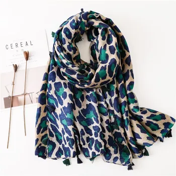 

Ladies New Fashion Leopard Patchwork Viscose Shawl Scarf Autumn Winter Muffler Headband Foulard Sjaal Wrap Hijab Snood 180*90Cm