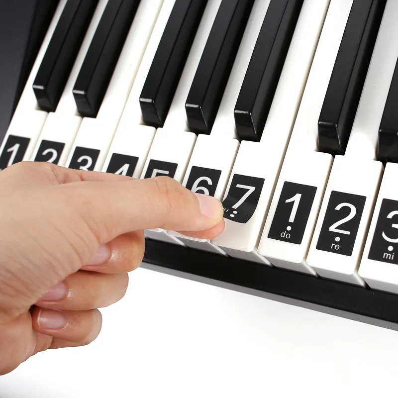 51/61/88 kunci Piano Stiker Keyboard Elektronik Label Catatan Stiker untuk Pelajar Piano - AliExpress