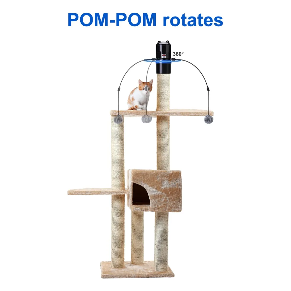 Игрушки для кошек, лазерные игрушки, добавить к любому когтеточному столбу, 360 градусов, автоматический вращающийся лазер, электронное движение, Лазерная Игрушка для кошек