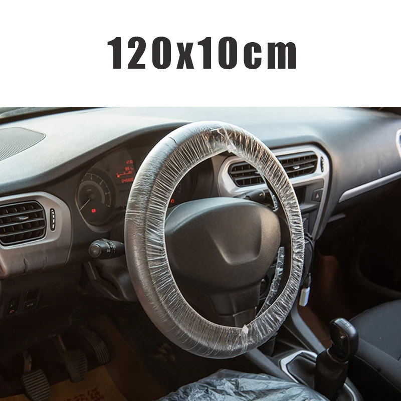 100 шт Универсальные чехлы рулевого колеса автомобиля одноразовые пластиковые