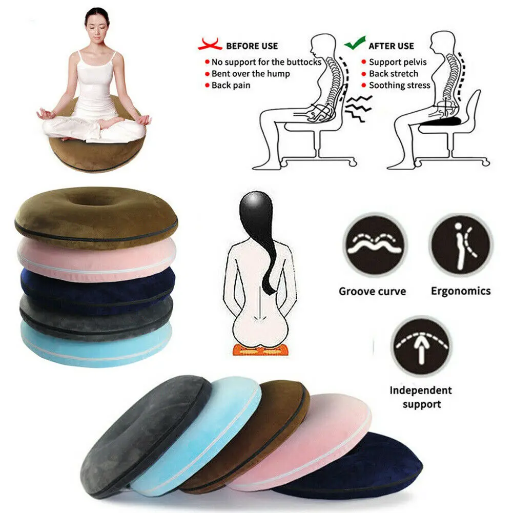 40 40cm Coccyx Pain Relief Ring Chair Seat Cushion Memory Foam