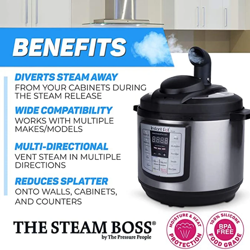 Silicone Steam Release Diverter Power Pressure Cooker Steam Deverter Instan Pot Kitchen Accessory for all Quart Sizes