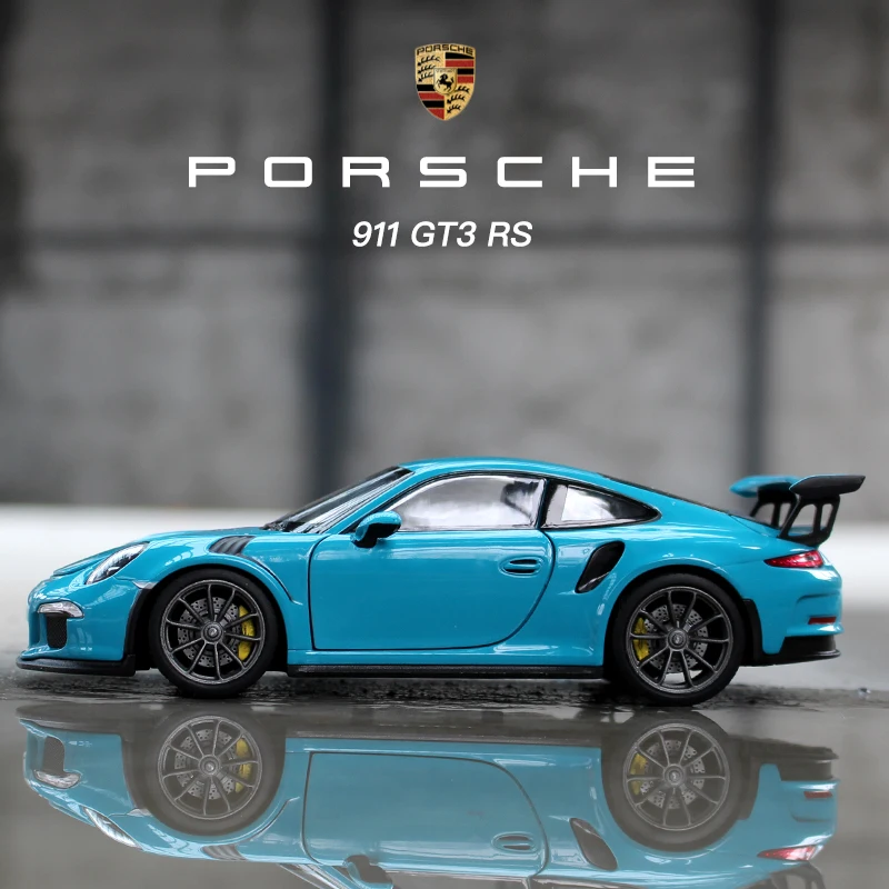 Welly 1:24 Porsche 911 GT3 RS модель автомобиля из белого сплава имитация автомобиля украшение коллекция Подарочная игрушка Литье под давлением модель игрушка для мальчиков - Цвет: 911 GT3 RS