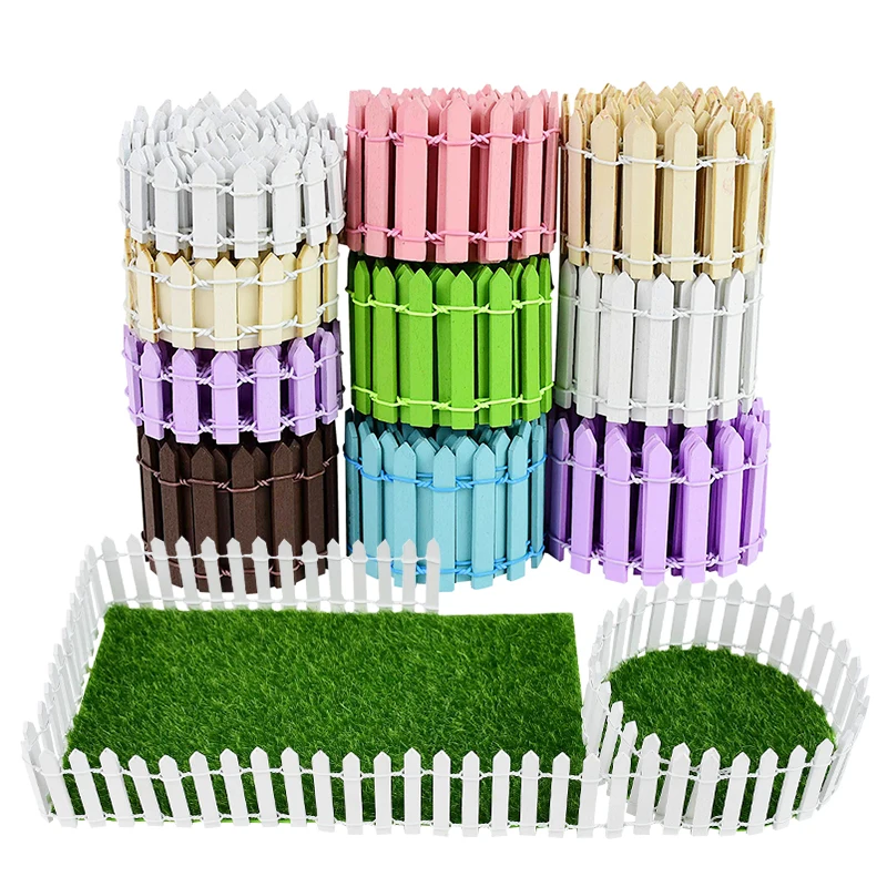 Details about   New 100*5cm DIY Mini Small Fence Barrier Wooden Craft Miniature Fairy Garden For 