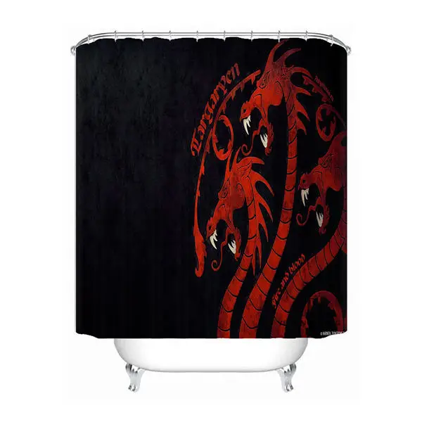 Shower Curtain Пользовательские Игры престолов водонепроницаемый Душ занавес для ванной комнаты s крючки полиэстер ткань разные размеры#180421-Sina-03 - Цвет: Shower Curtain