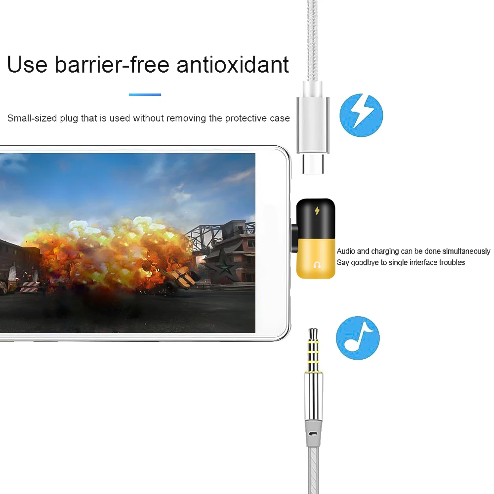 USB Type C зарядный аудиокабель преобразователь сплиттер адаптер для наушников 2 в 1