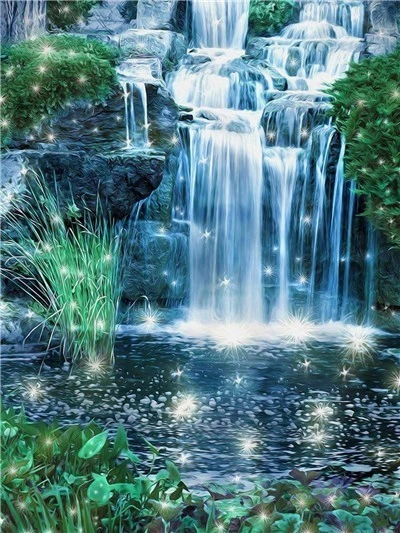 HUACAN 5D DIY алмазная живопись полный квадратный водопад Алмазная вышивка крестиком пейзаж мозаика украшение дома - Цвет: FV6249