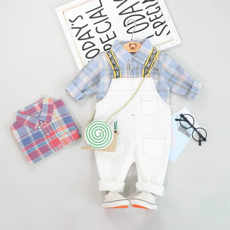 

Baby Clothes Set Webbing Suspender Pants Fashion Open File 0-3-Year-Old 1 Men And Women Baby Autumn Clothing Infant Child Pants
