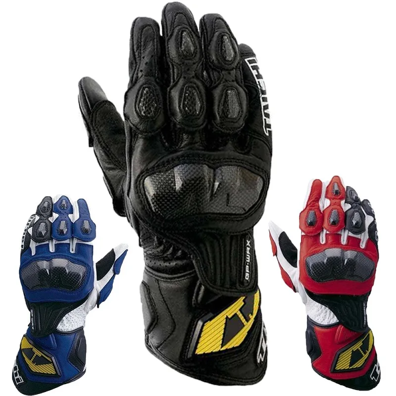 Motorcycle Gloves Sports Gloves Leather Motorcycle Gloves TAICHI motorcycle racing carbon fiber breathable leather gloves off-road motorcycle racing perforated leather protective gloves