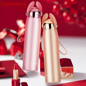 

304 Stainless Steel Thermos Thermal Insulation Cup For Women Winter Vacuum Flask Outdoor Drinking Hot Water Bottle free