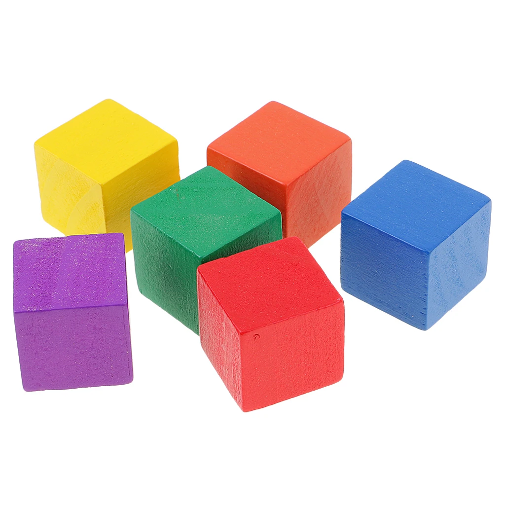 100 Pcs Colorful Solid Wood Square Blocks Wood Cubes Wood Cube Blocks – For Puzzle Making, Crafts, And DIY Projects, 2*2*2cm