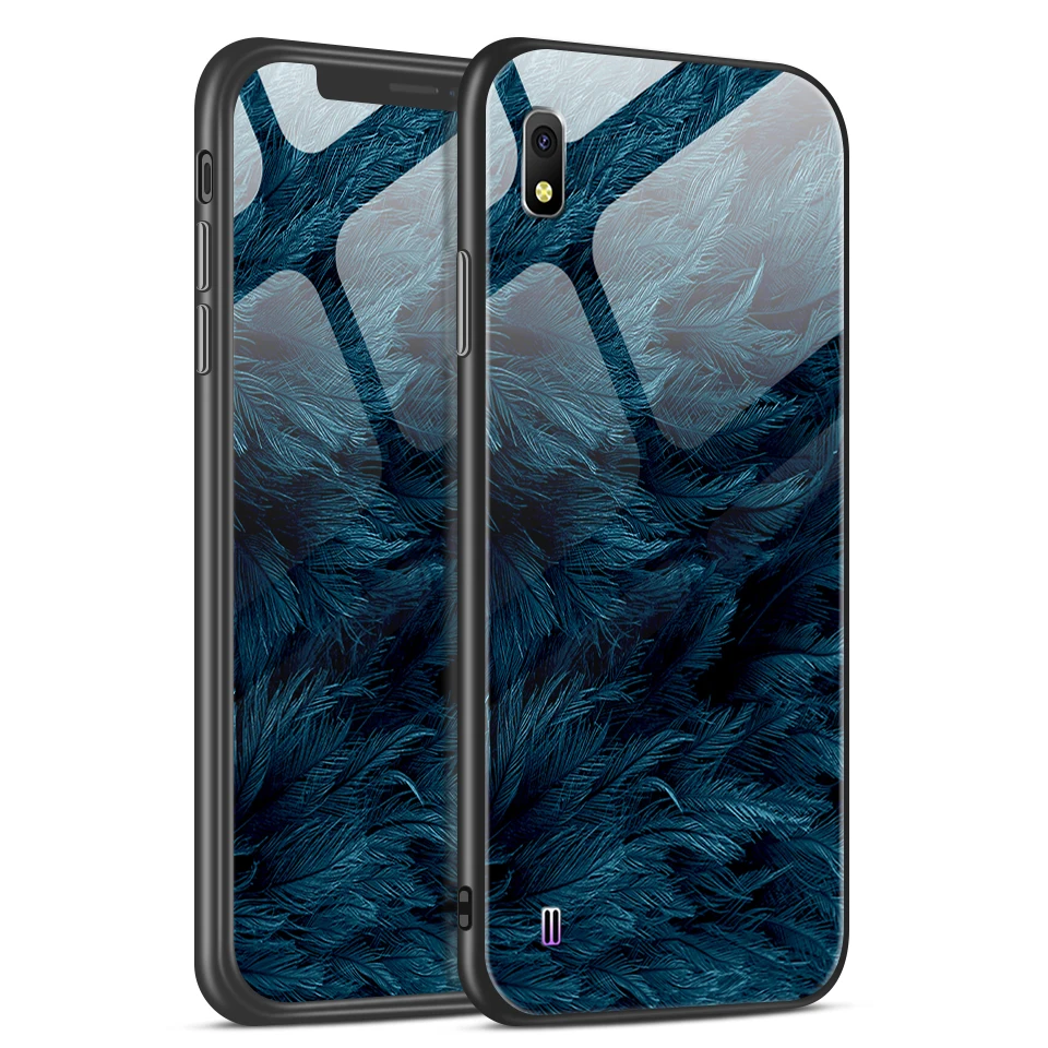 Для samsung Galaxy A10 A30 A20 A40 A50 модный защитный чехол из ТПУ для samsung A105F A305F A405F A505F жесткий чехол из закаленного стекла - Цвет: W352