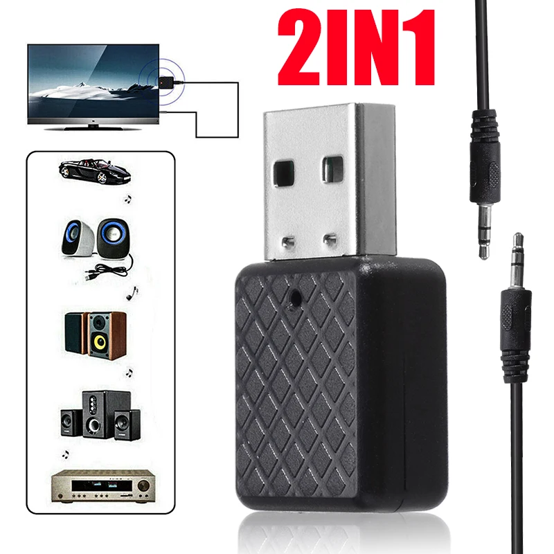 Bluetooth 5,0 аудио приемник передатчик мини стерео bluetooth AUX RCA USB 3,5 мм для ТВ ПК автомобильный комплект беспроводной адаптер