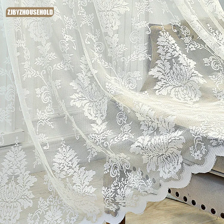 White Tulle Curtains Drapes Lace Sheer Window Bedroom Living-Room Girl European-Style