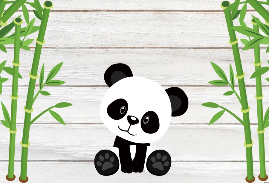Панда день рождения Bamboos облако черно-белая полоса детские Портретные Фото фоны фотографический фон для фотостудии - Цвет: NZY06614