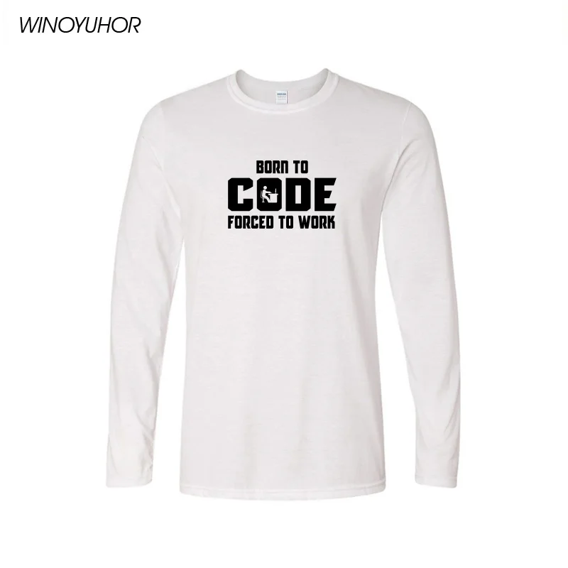 Программист футболка Born ToCode вынуждены проектные работы с графическим принтом Футболка забавный подарок на день рождения для бойфренд муж