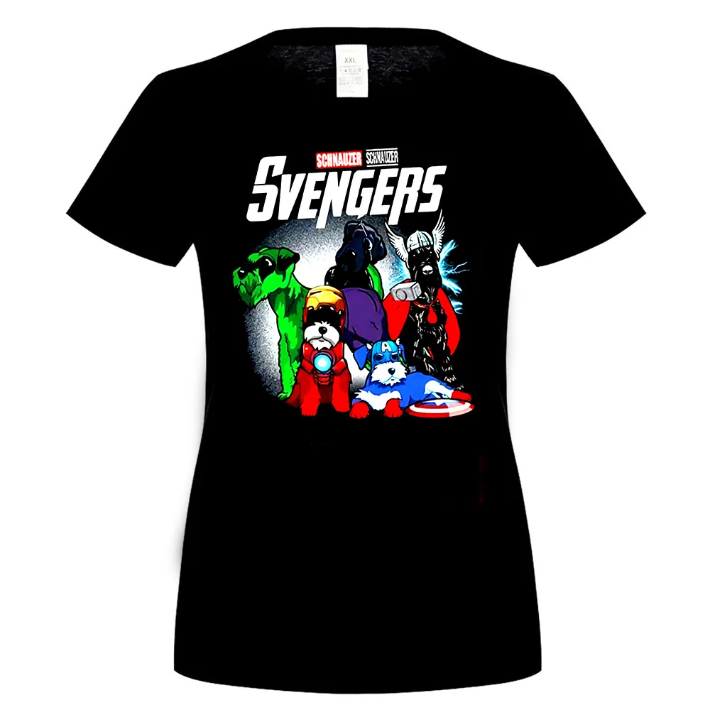 Мстители эндгейм Шнауцер Svengers футболка "Squad" черный хлопок мужская S-6Xl футболка Винтажная Футболка - Цвет: women black