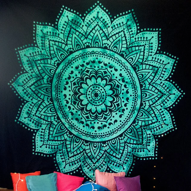 picture color Indian Mandala Printed Boho Home Decor Tapestry Wall Hanging Curtain Sheets Picnic Blanket Hippie Macrame Psychedelic Tapestry - Цвет: picture color