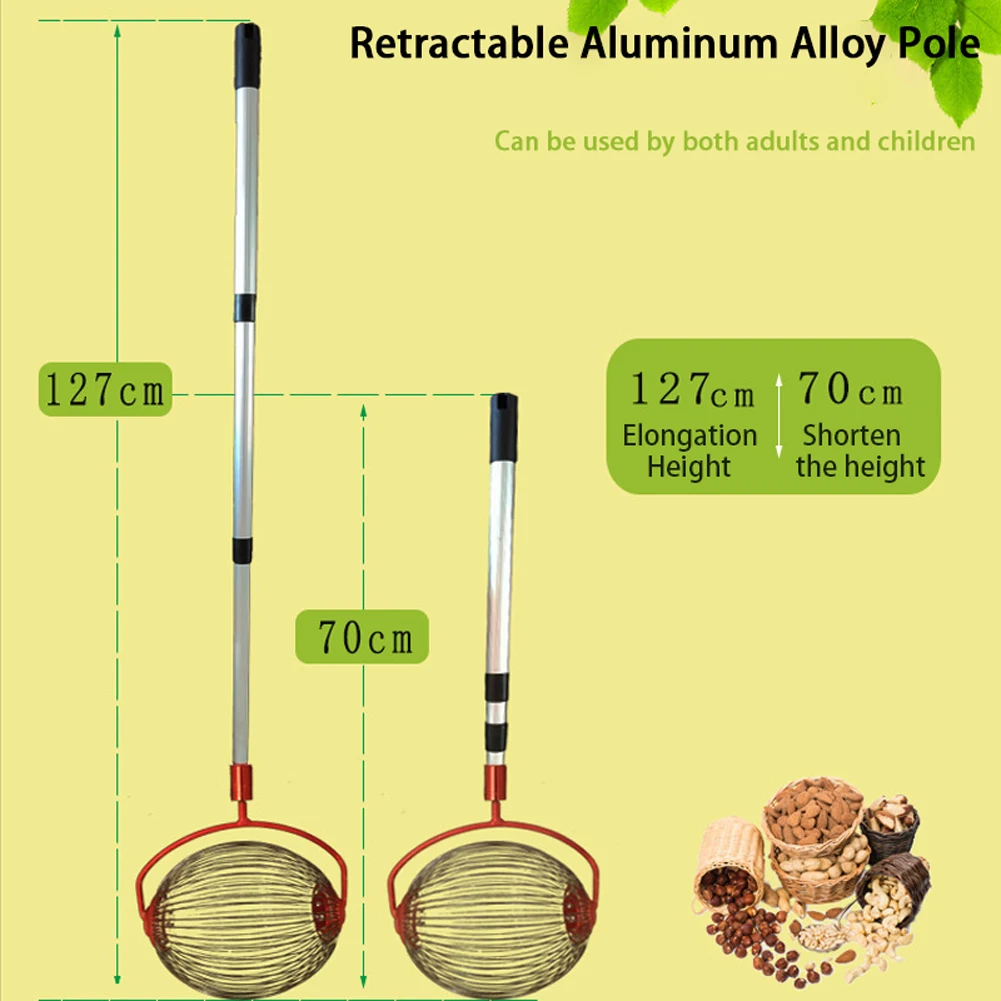 1 шт. грецкие каштаны комбайн ролик гайка коллектор Выдвижной алюминиевый сплав мяч садовый фруктовщик семейный садовый инструмент