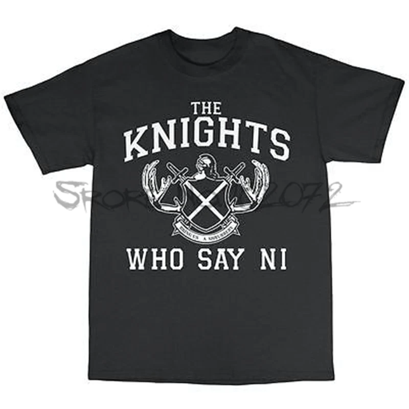 Knights That Say Ni, футболка, хлопок, Монти Пайтон и Святой Грааль, Мужская классная футболка, Повседневная футболка sbz5067