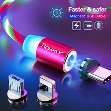 Магнитный usb кабель для зарядки Micro usb type C Магнитный зарядный Шнур для iphone samsung Xiaomi Быстрый светодиодный магнитный кабель для мобильного телефона