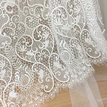 

1 Yard High-density Beige White Eyelashes Water Soluble Lace Fabric Hollow Lace Accessories DIY Skirt Dress