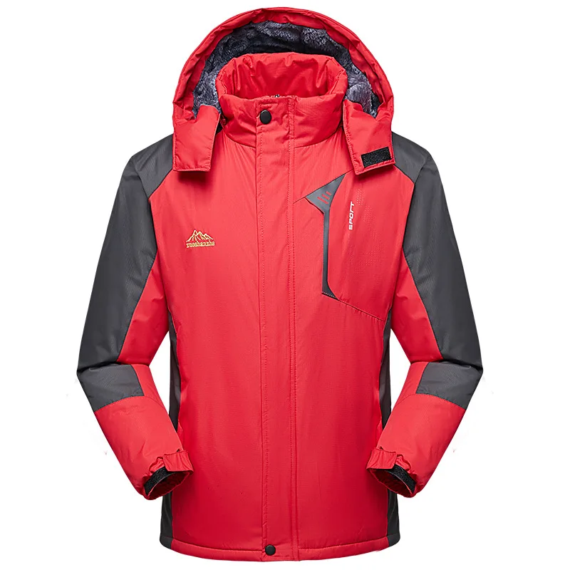 

Winter New Style Men's Brushed And Thick Raincoat Jacket Windproof Outdoor Couples Sports Mountaineering Large Size Cold-proof J