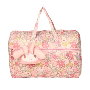 

New Fashion My Melody Cinnamoroll PomPom Purin Girls Woman Big Fold Travel Bags Totes Kids Handbags For Children