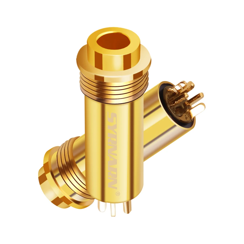 2Pcs 4 4mm 5 Pole Headphone Gold Female Plug 4 4 HiFi Earphone Jack Audio Adapter for Sony NW WM1Z Connector Black Silver