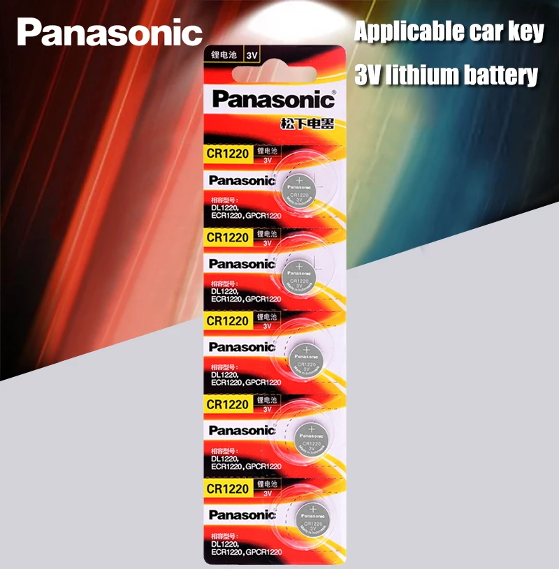 5шт./лот оригинальные Panasonic CR1220 кнопочные батареи CR 1220 3V литиевая батарея BR1220 DL1220