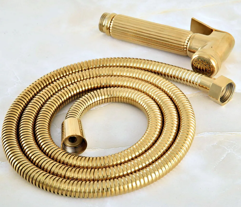 New Gold Handheld Bidet Sprayer set Toilet Portable Shower head With Shower hose