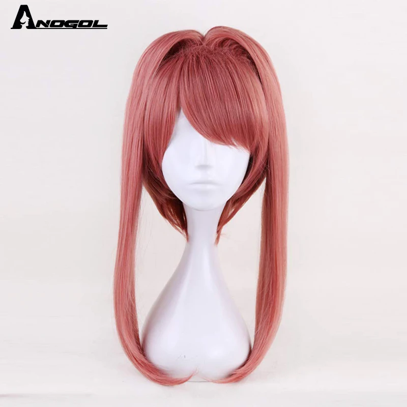 ANOGOL Monika Doki Doki Literature Club Yuri Sayori DDLC High temperature fiber Synthetic Cosplay Wigs For Girls Halloween