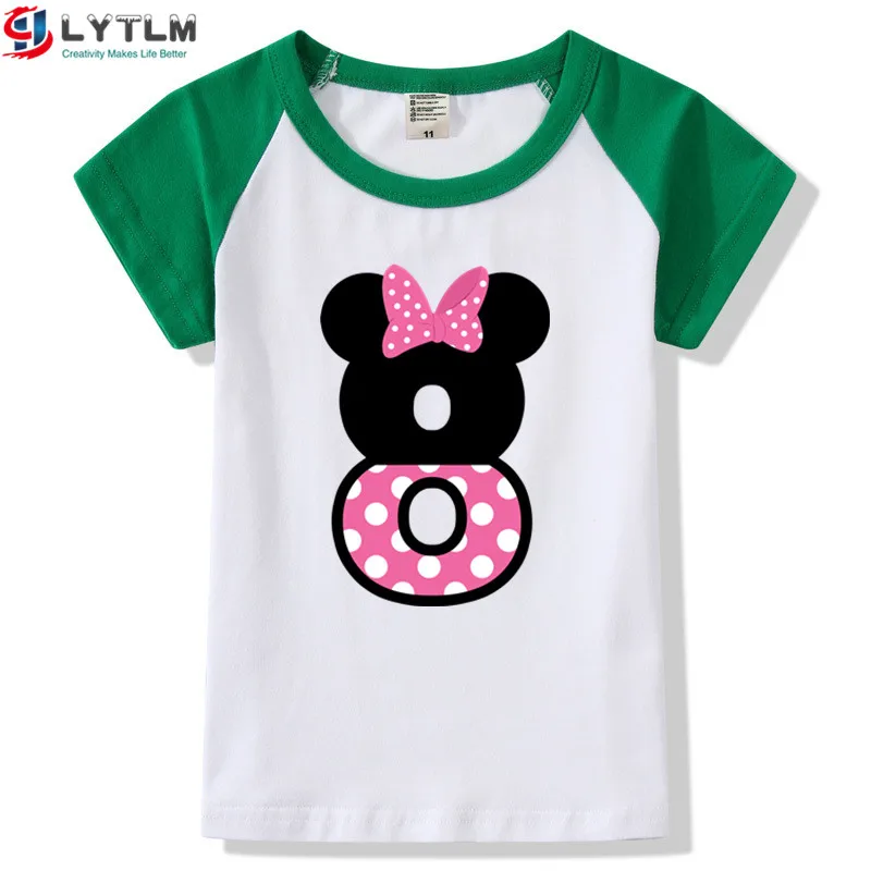 LYTLM 8th Birthday/футболки для маленьких девочек, детская одежда, футболка для девочек 8 лет с днем рождения, футболка для девочек Moleton Infantil, футболка на день рождения для девочек